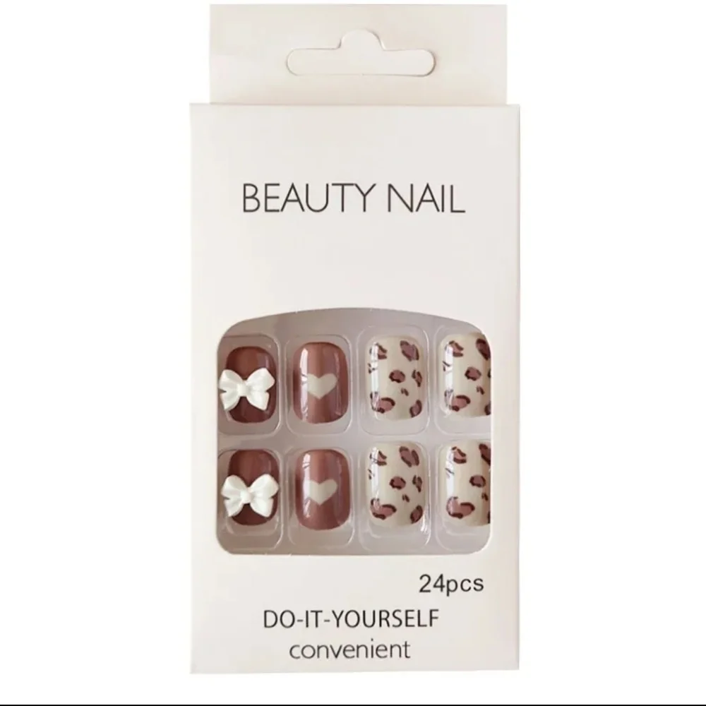 2/$16 Heart Bow Press On Nails
